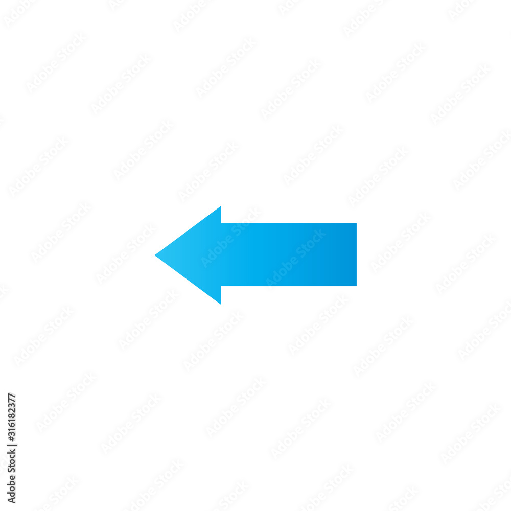 Left arrow flat vector icon isolated on a white background. Left arrow flat vector icon isolated on a white background.