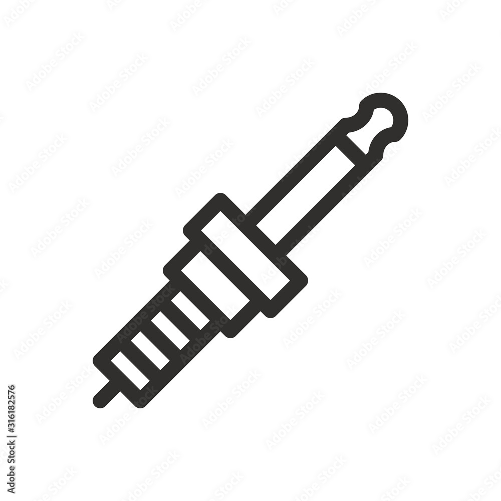 Spark plug outline icon, car spark plugs, car ignition system linear vector icon Spark plug outline icon, car spark plugs, car ignition system linear vector icon