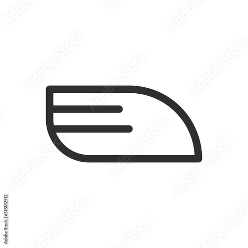Car backlight isolated icon, car rear tail light outline icon, brake lamp linear vector icon