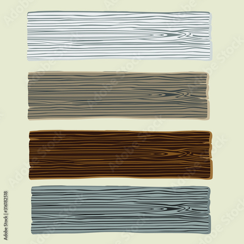 Vector image - isolated wooden boards in different shades, laminate flooring options. Interior of the apartment