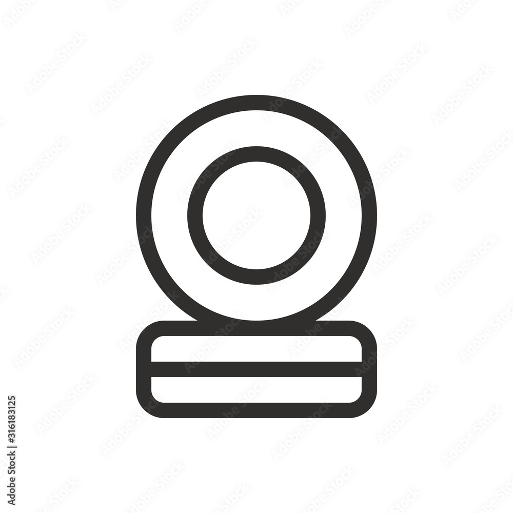 Tire kit outline icon, 2 tires isolated vector icon Tire kit outline icon, 2 tires isolated vector icon