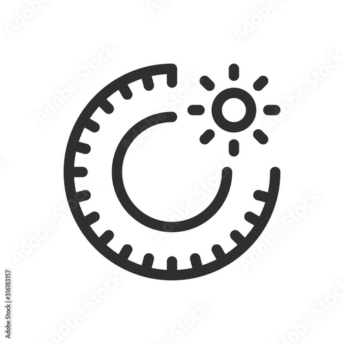 Summer tires outline icon, summer tyres isolated vector icon