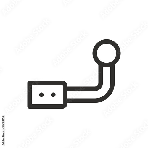 Car hitch isolated icon, car tow hitch outline vector icon