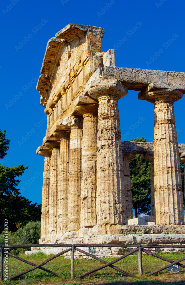 The greek Temple of Athena. Paestum, Italy