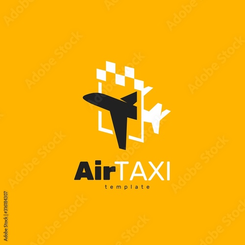Airplane taxi logo transportation