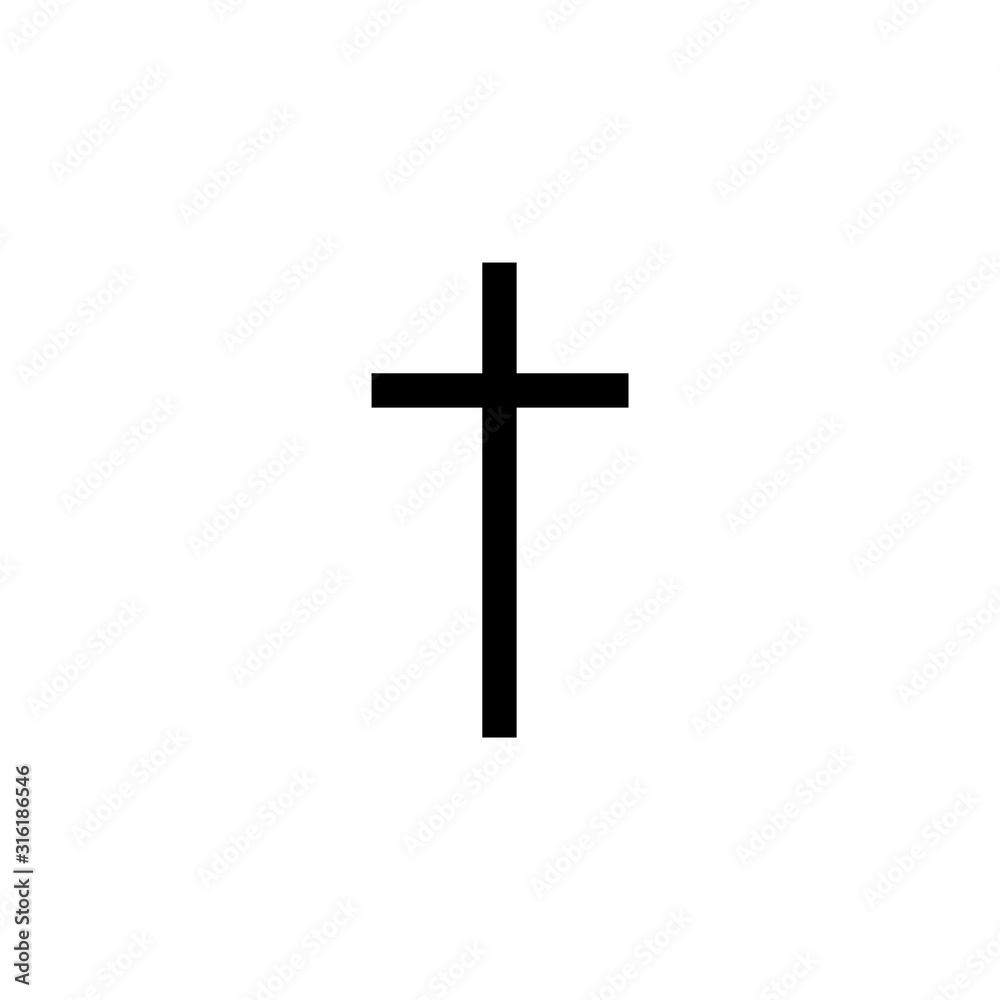 Cross flat vector icon isolated on white background
