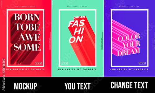 modern and minimalist template for poster flyer brochure cover. Graphic design layout with trendy graphic elements and space for mockup text background / full editable text