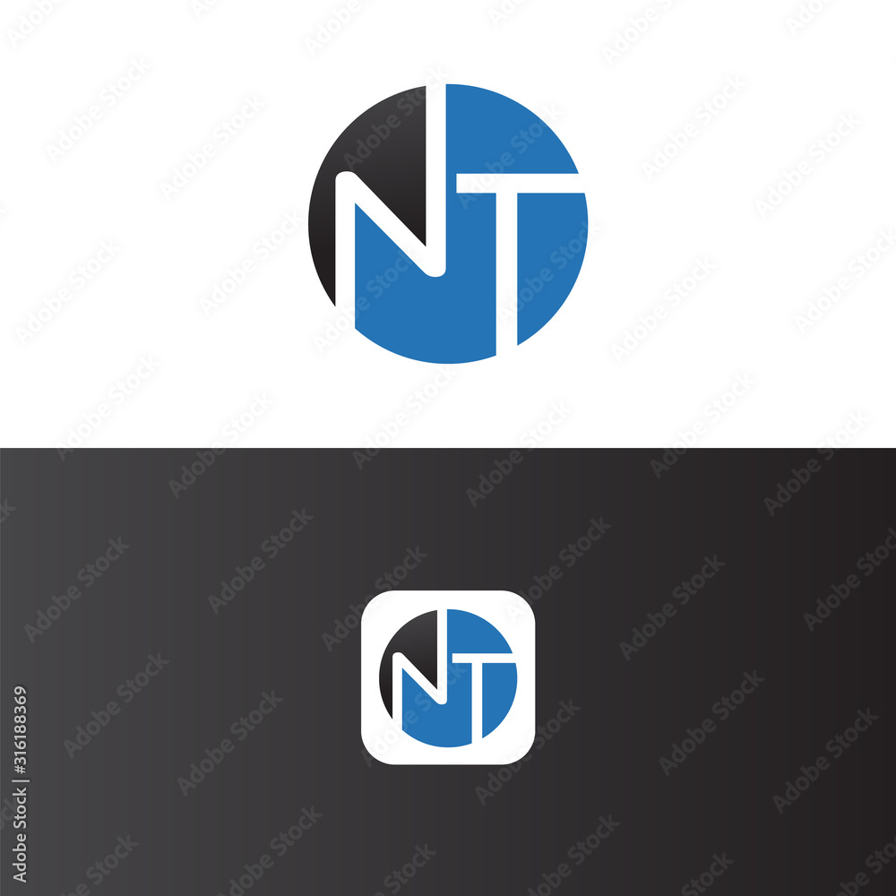 NT Letter Logo Design Template Vector Stock Vector | Adobe Stock