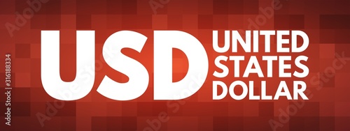 USD - United States Dollar acronym, business concept background