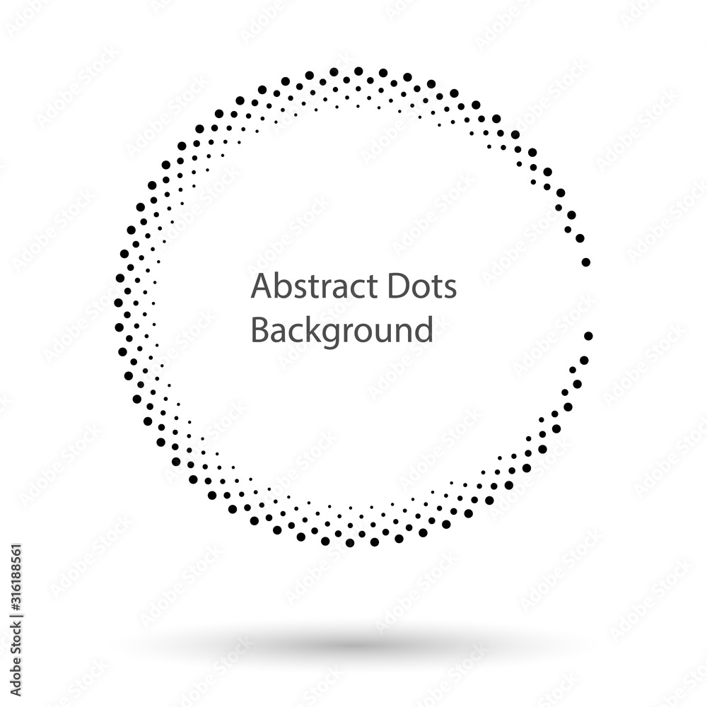 Halftone dots in circle form. Round logo or icon. Vector dotted frame as design element Halftone dots in circle form. Round logo or icon. Vector dotted frame as design element