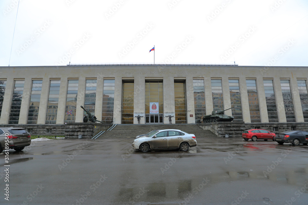 Building of the Central Museum of Armed Forces of the Russian Federation in Moscow. Founded in 1919