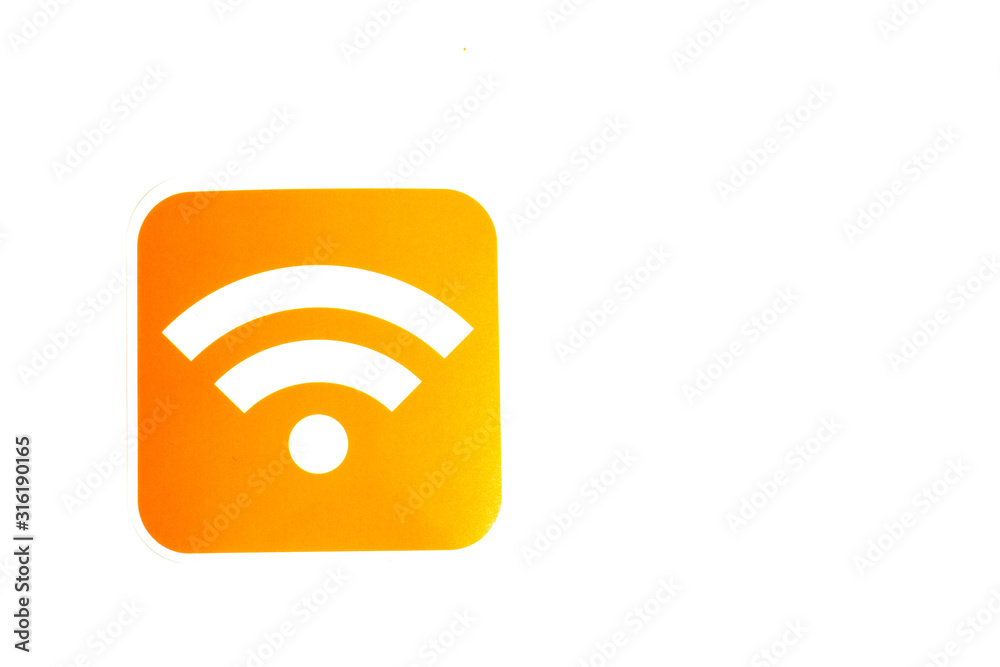 Wifi logo with copy space on white background Wifi logo with copy space on white background
