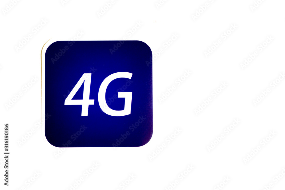 4G icon on white background with copy space 4G icon on white background with copy space