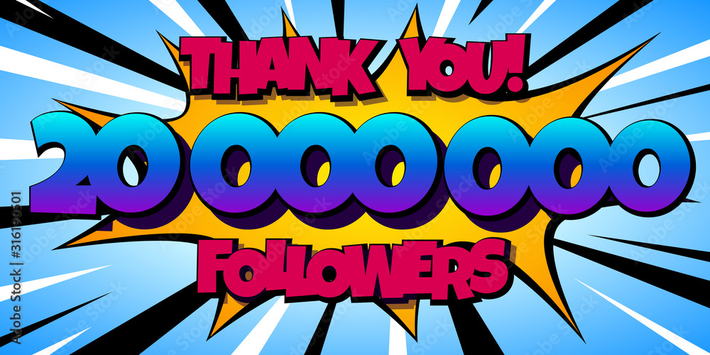Thank You 20000000 followers Comics Banner
