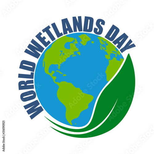 World wetlands day. Ecology concept, icon. Vector illustration.