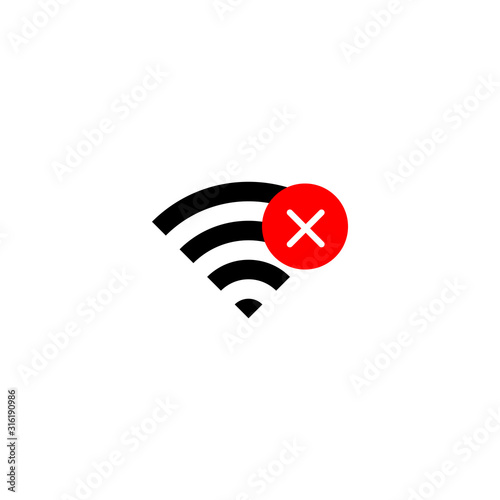 No wi-fi icon for web and mobile.Wi-fi disabled.No wireless icon.