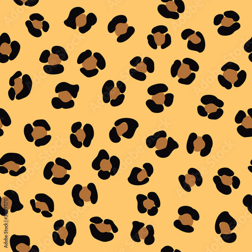 Modern abstract seamless pattern with leopard print. Modern leopard seamless pattern. Animal skin. Vector bright background. Fur animal skin fashion textile, surface design. Textile design, fabric.