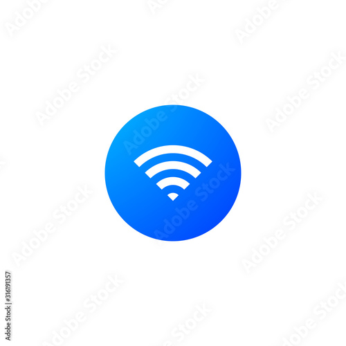 Wi-fi flat vector icon isolated on a white background for web and mobile.Wireless icon.