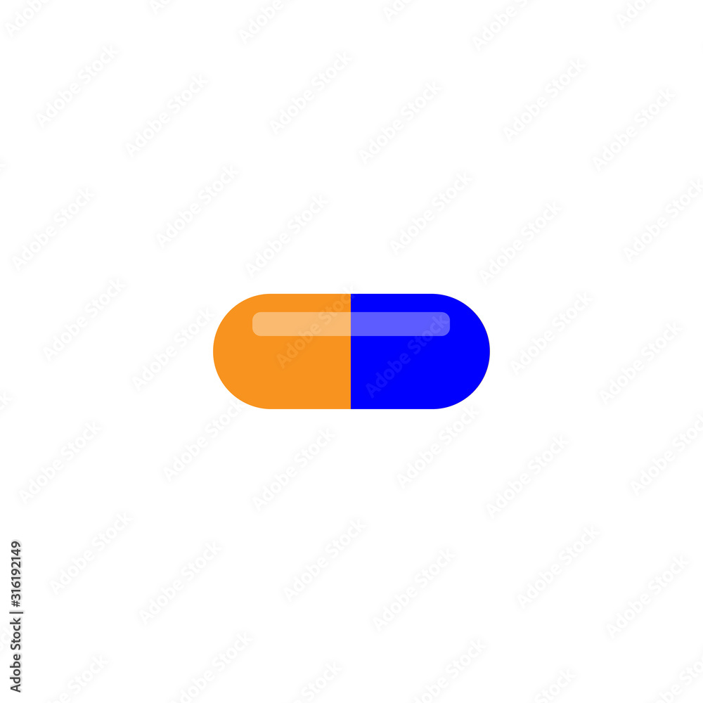 Medicine,capsule, pill flat vector icon isolated on a white background. Medicine,capsule, pill flat vector icon isolated on a white background.