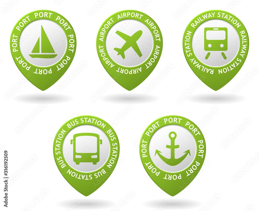 vector green map pointers vector green map pointers