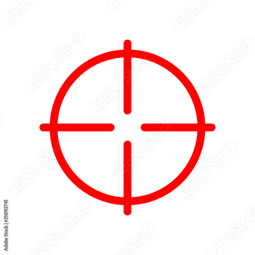 Red scope thin line - vector illustration eps ten