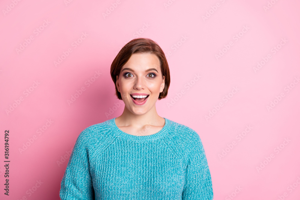 Close-up portrait of her she nice-looking attractive lovely cheerful cheery brown-haired woman mother isolated over pink pastel color background Close-up portrait of her she nice-looking attractive lovely cheerful cheery brown-haired woman mother isolated over pink pastel color background