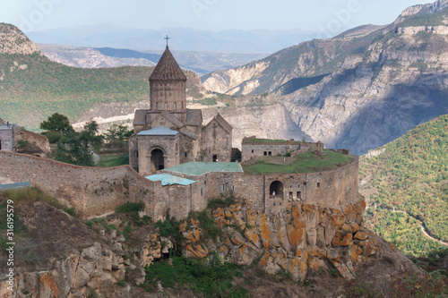 Armenia. Tatev Monastery against the backdrop of a majestic landscape.