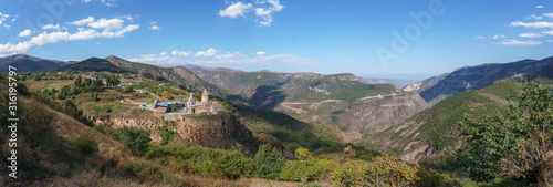 Armenia. Tatev Monastery against the backdrop of a majestic landscape.