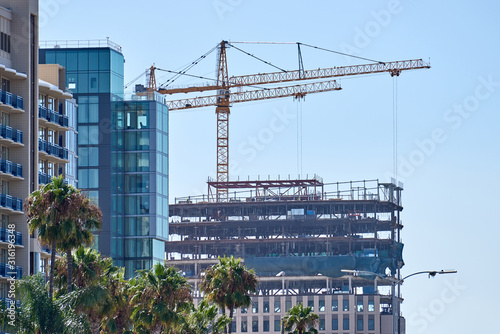 Construction site from far view in San Diego