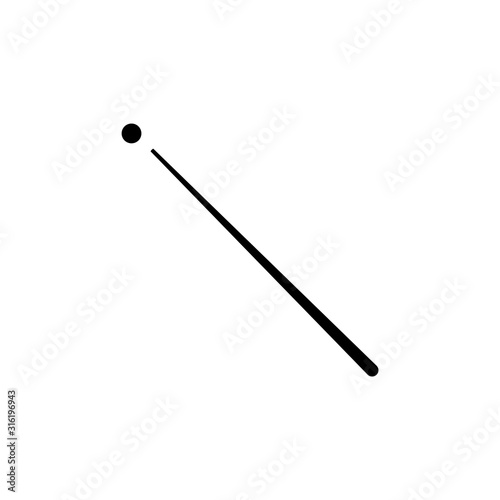 billiard cue and ball icon. vector illustration