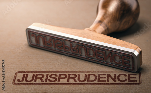 Word Jurisprudence. Law And Justice Concept photo