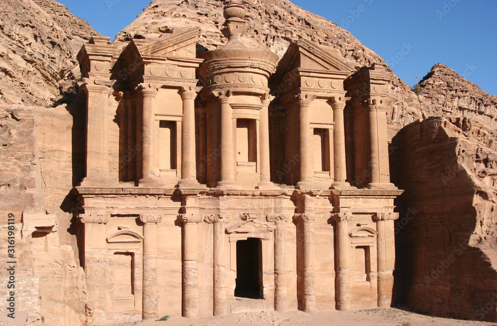 The Monastry, great holy monument digged in the stone, Petra, Jordan