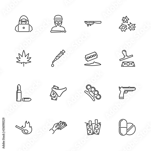 Crime - Flat Vector Icons