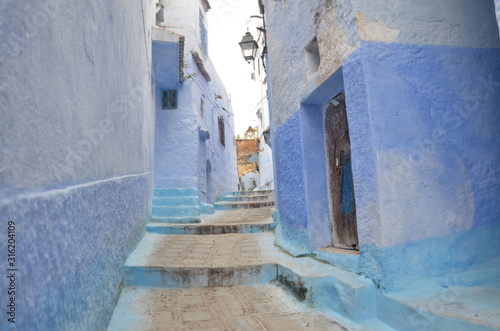 Chefchaouen, the blue city of Morocco. It’s famous for all the houses and shops painted different shades of blue.  © peacefoo