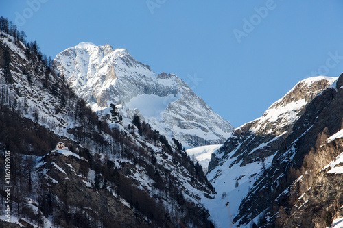 Zermatt valley view mountain winter snow landscape Swiss Alps © Andreas