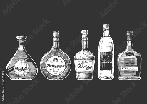illustration of different brandies types