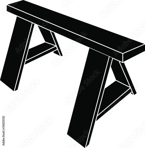 Sawhorse icon, vector illustration