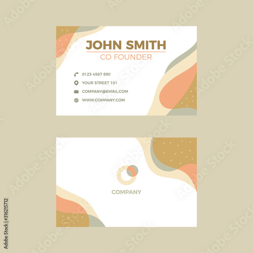 Creative abstract business card contact info