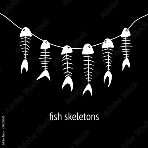 garland of fish skeletons