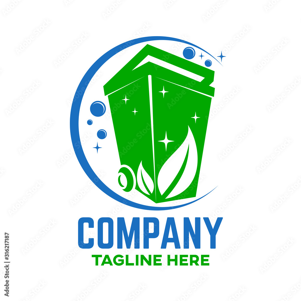 Modern Trash can logo. Vector illustration. Modern Trash can logo. Vector illustration.