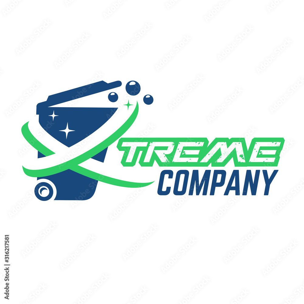 Modern extreme Trash can logo. Vector illustration. Modern extreme Trash can logo. Vector illustration.