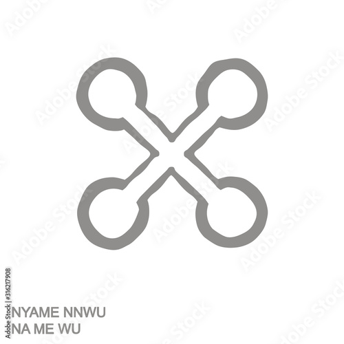 Vector monochrome icon with Adinkra symbol Nyame Nnwu Na Me Wu photo