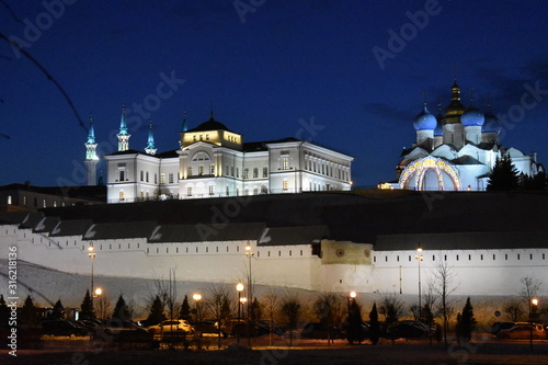 Kazan Kremlin in the evening city of Kazan