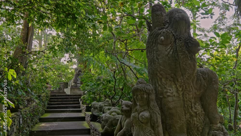 Statues at monkey forest at Ubud, Bali Statues at monkey forest at Ubud, Bali