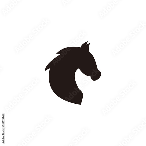 Fototapeta Naklejka Na Ścianę i Meble -  Black head horse vector icon illustration sign