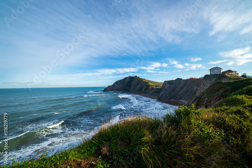 The coast of Zumaia on a clear day