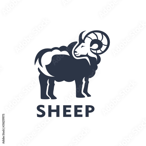 Cute sheep logo design vector icon illustration