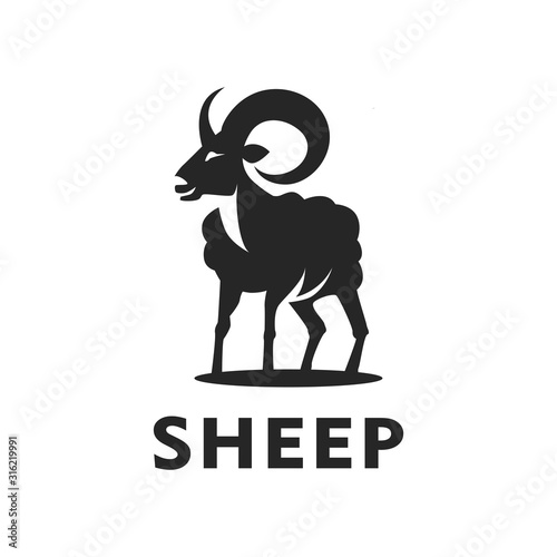 Cute sheep logo design vector icon illustration