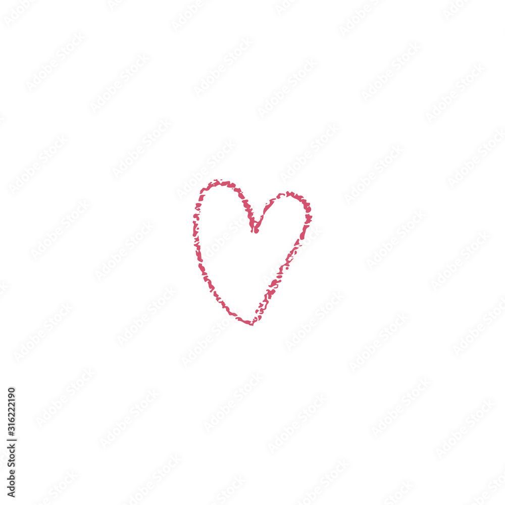 Heart icon with texture. Vector isolated illustration.