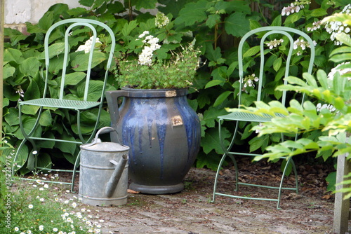 watering can in garden